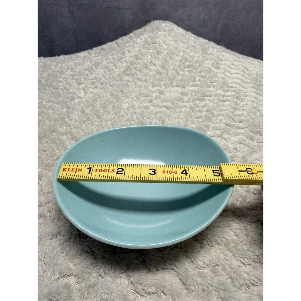 Metlox Poppytrail Del Rey Soup Cereal Bowls Turquoise Set Of 3 Egg Oval Shape